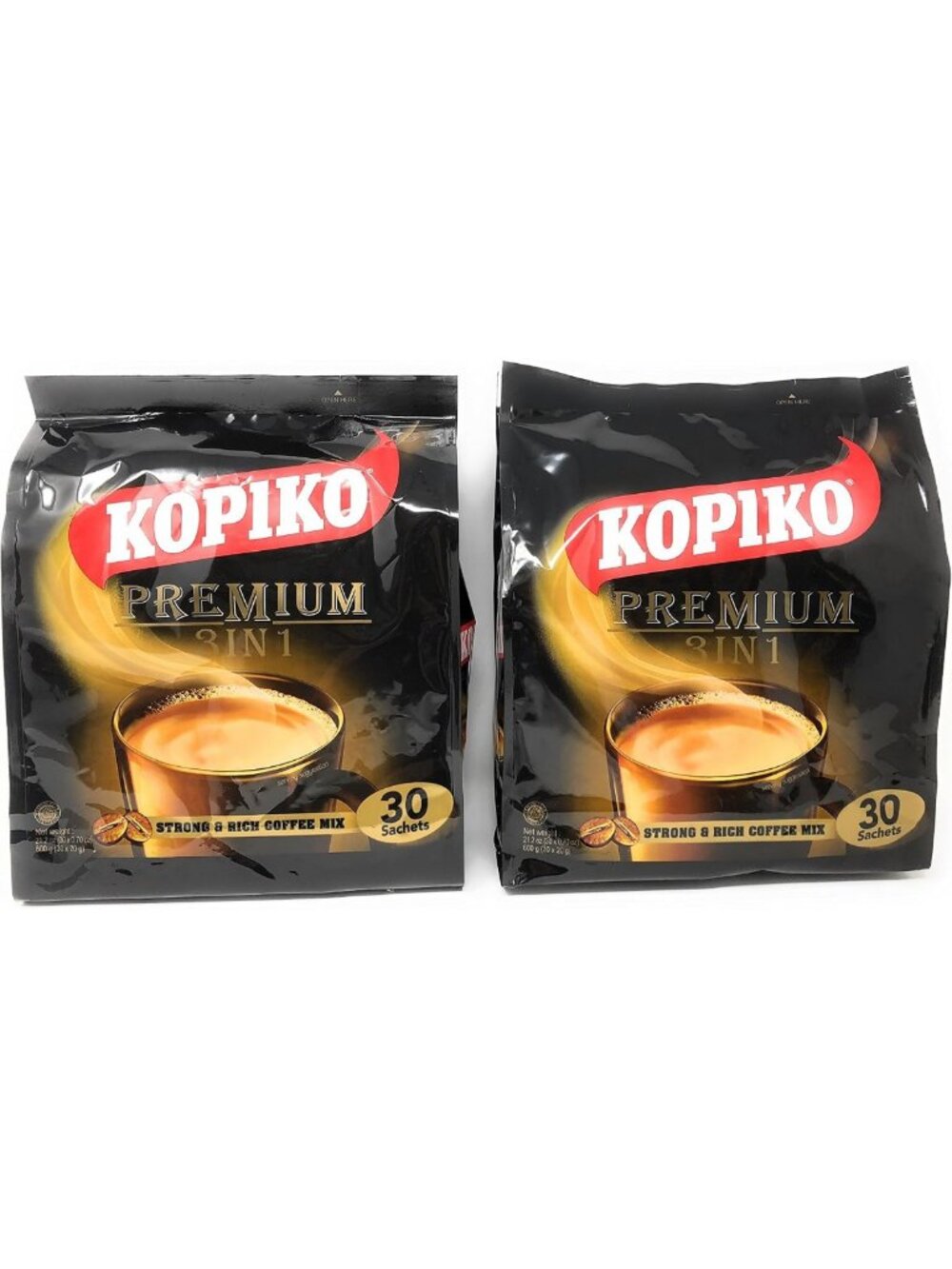 2 Packs Instant Coffee Mix, 3 in 1, 30 Sachets, Rich Flavor, Convenient Size